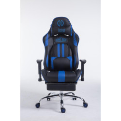 Fauteuil de bureau racing Limit V2 en similicuir avec repose-pieds, noir/bleu