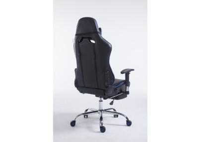 Silla de oficina Limit en cuero sintético Negro/azul,Con reposapiés