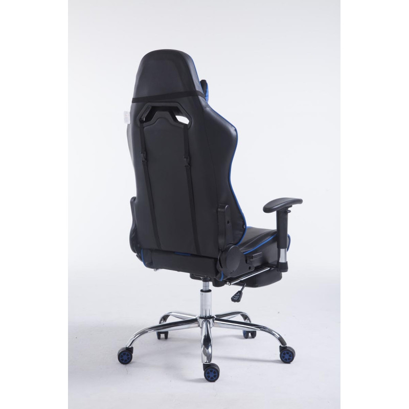 Silla de oficina Limit en cuero sintético Negro/azul,Con reposapiés