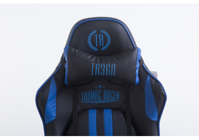 Silla de oficina Limit en cuero sintético Negro/azul,Con reposapiés