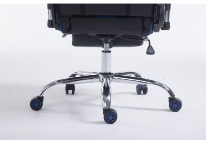 Fauteuil de bureau racing Limit V2 en similicuir avec repose-pieds, noir/bleu
