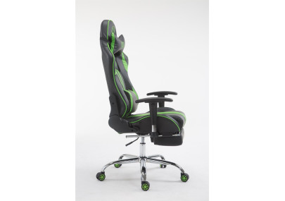 Fauteuil de bureau racing Limit V2 en similicuir avec repose-pieds, noir/vert