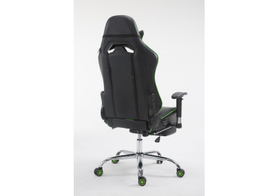 Silla de oficina Limit en cuero sintético Negro/verde,Con reposapiés