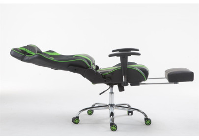 Silla de oficina Limit en cuero sintético Negro/verde,Con reposapiés