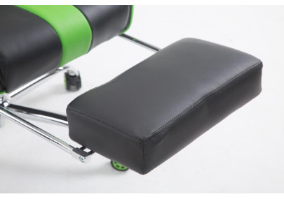 Silla de oficina Limit en cuero sintético Negro/verde,Con reposapiés