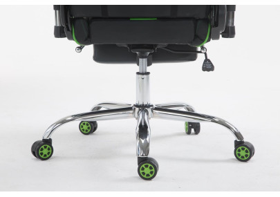 Silla de oficina Limit en cuero sintético Negro/verde,Con reposapiés