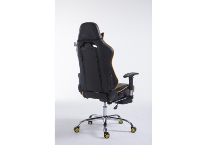 Chaise de bureau Racing Limit V2 en similicuir avec repose-pieds Noir/Jaune