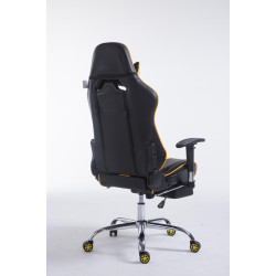 Chaise de bureau Racing Limit V2 en similicuir avec repose-pieds Noir/Jaune