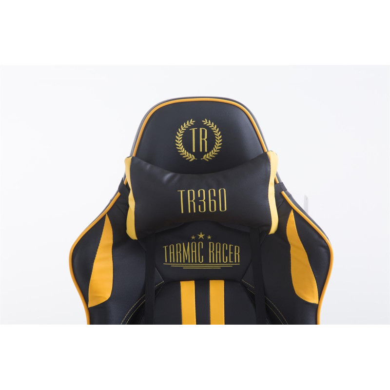 Chaise de bureau Racing Limit V2 en similicuir avec repose-pieds Noir/Jaune