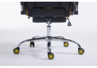 Silla de oficina Limit en cuero sintético Negro/amarillo,Con reposapiés