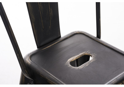 Tabouret de bar Aiden antique noir-or