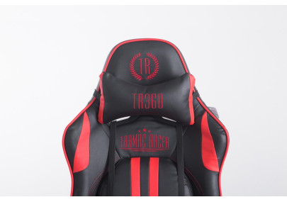 Silla de oficina Limit en cuero sintético Negro/rojo,Con reposapiés