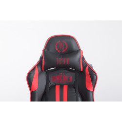 Fauteuil de bureau racing Limit V2 en similicuir avec repose-pieds, noir/rouge