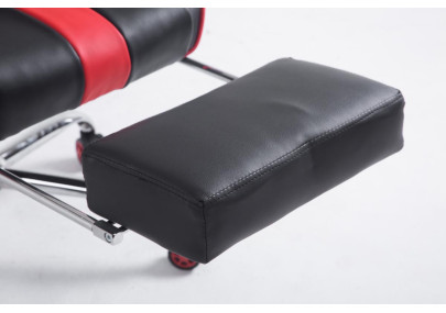 Fauteuil de bureau racing Limit V2 en similicuir avec repose-pieds, noir/rouge