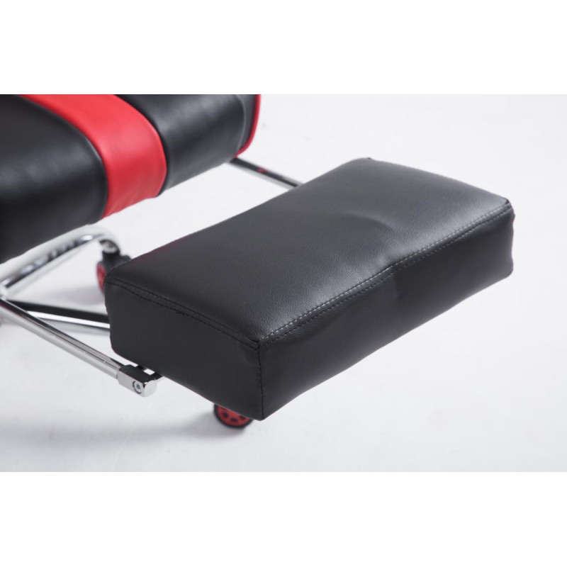 Silla de oficina Limit en cuero sintético Negro/rojo,Con reposapiés