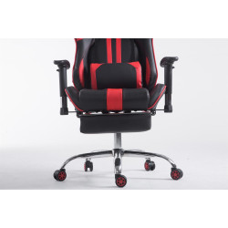 Fauteuil de bureau racing Limit V2 en similicuir avec repose-pieds, noir/rouge
