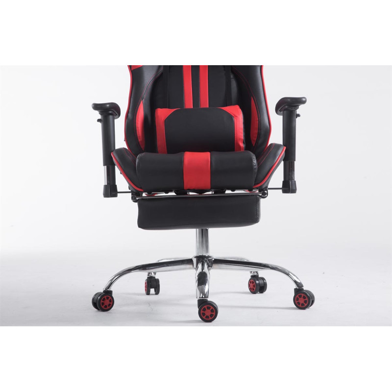 Silla de oficina Limit en cuero sintético Negro/rojo,Con reposapiés