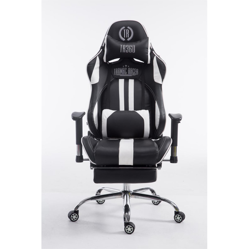 Silla de oficina Limit en cuero sintético Negro/blanco,Con reposapiés