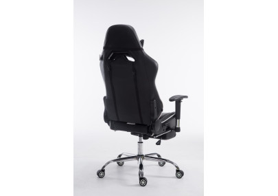 Fauteuil de bureau racing Limit V2 en similicuir avec repose-pieds, noir/blanc