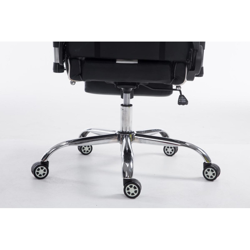 Fauteuil de bureau racing Limit V2 en similicuir avec repose-pieds, noir/blanc