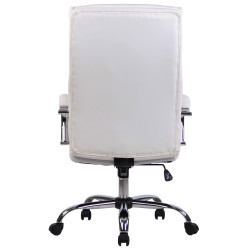 Fauteuil de bureau Bradford, similicuir, blanc