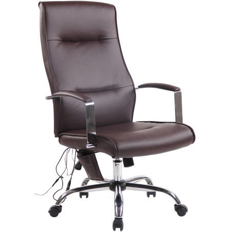 Fauteuil de bureau Portland en similicuir avec fonction massage, marron