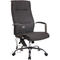 Fauteuil de bureau Portland en tissu avec fonction massage, gris foncé