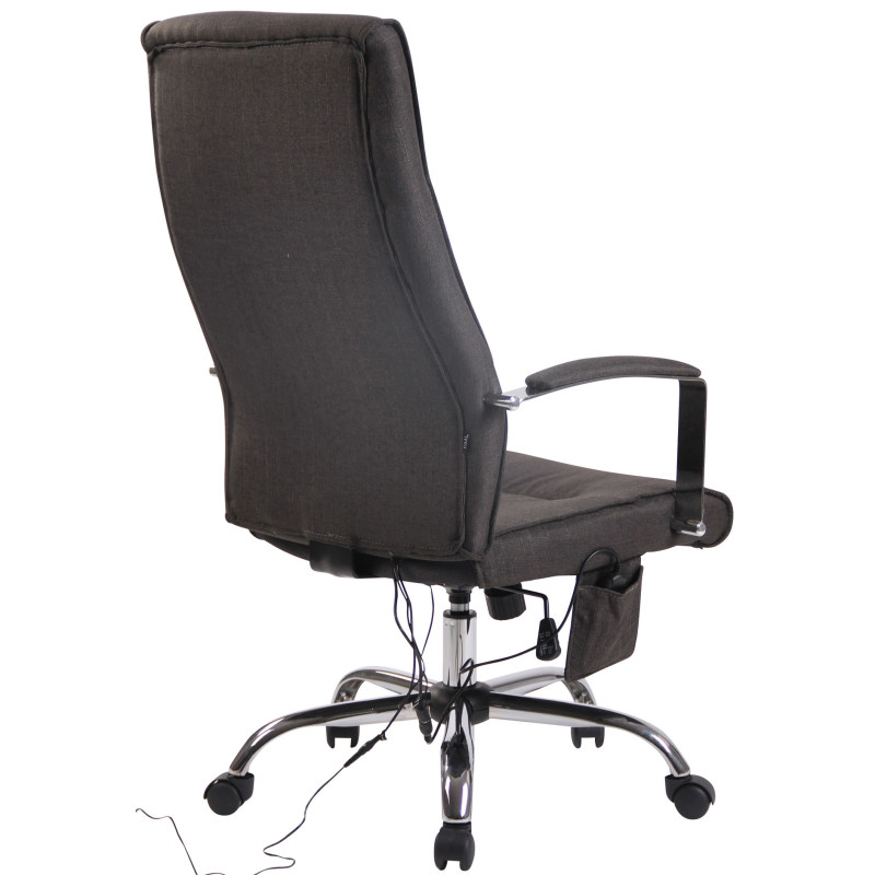 Fauteuil de bureau Portland en tissu avec fonction massage, gris foncé
