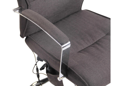 Fauteuil de bureau Portland en tissu avec fonction massage, gris fonc?