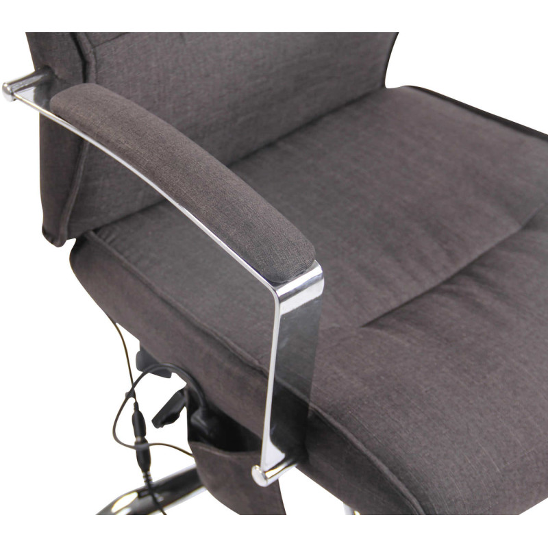Fauteuil de bureau Portland en tissu avec fonction massage, gris fonc?