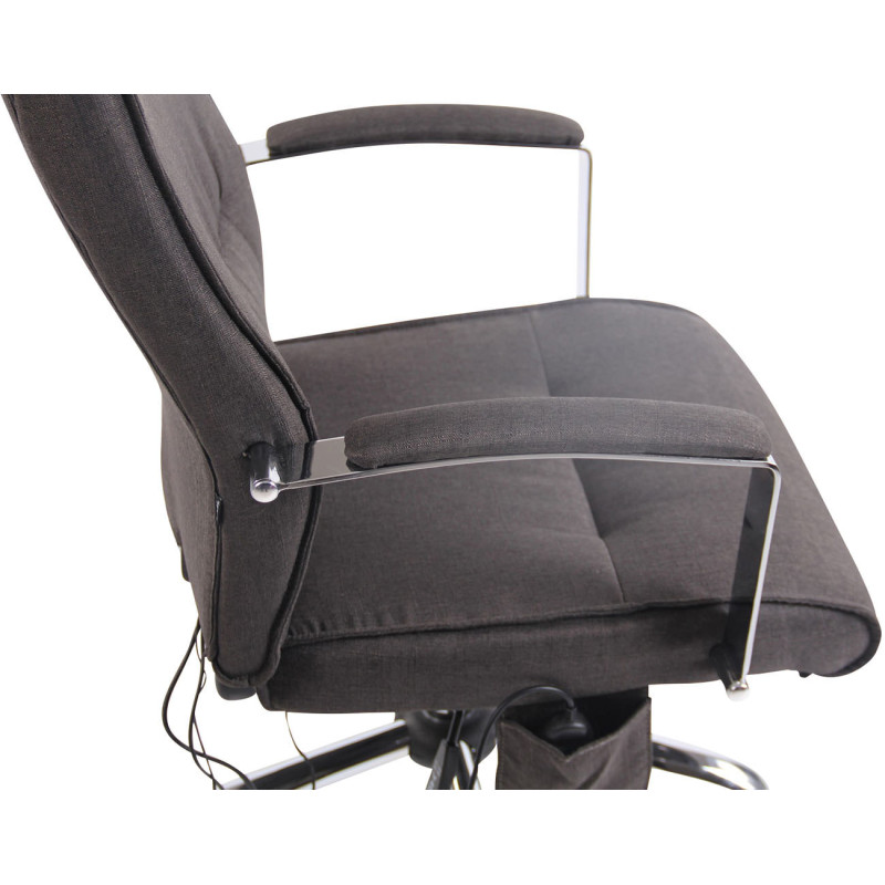 Fauteuil de bureau Portland en tissu avec fonction massage, gris fonc?