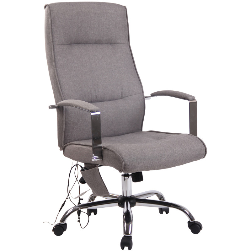 Fauteuil de bureau Portland, tissu avec fonction massage, gris