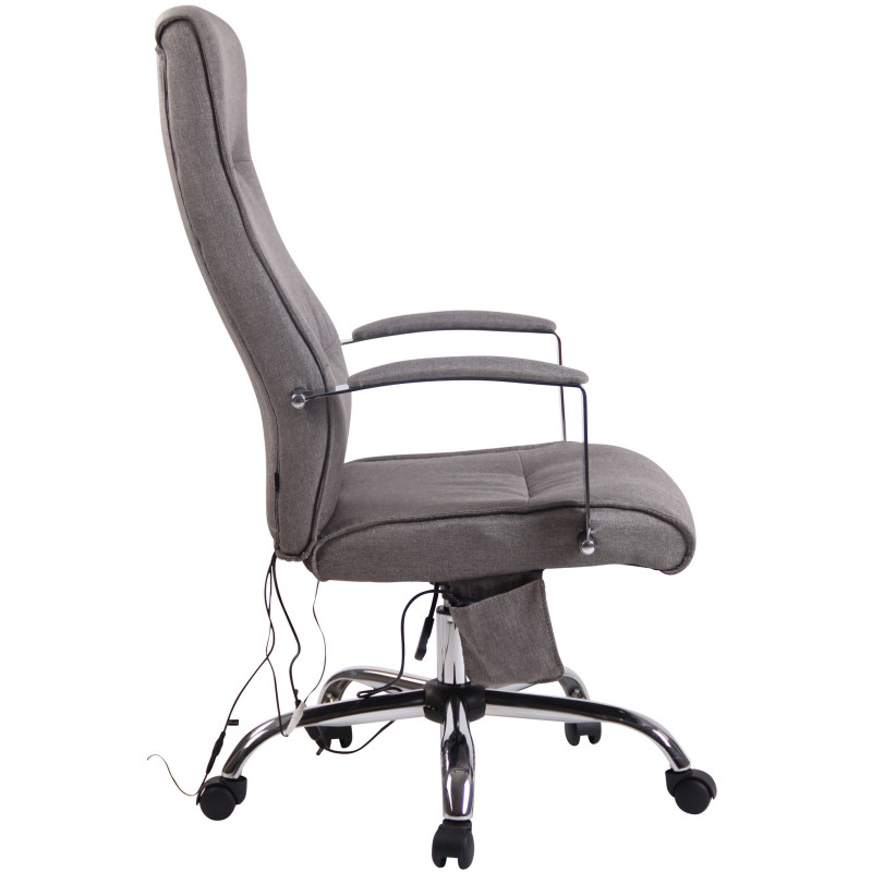 Fauteuil de bureau Portland, tissu avec fonction massage, gris