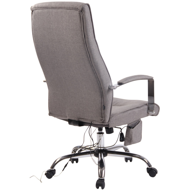 Fauteuil de bureau Portland, tissu avec fonction massage, gris