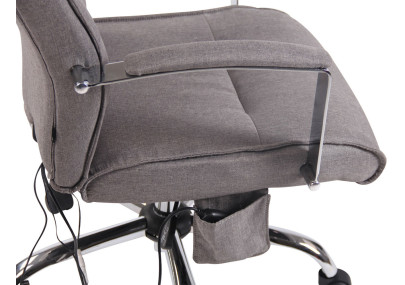 Fauteuil de bureau Portland, tissu avec fonction massage, gris