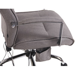 Fauteuil de bureau Portland, tissu avec fonction massage, gris