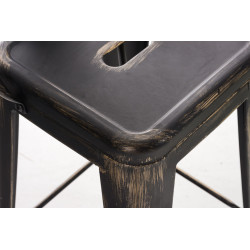 Tabouret de bar antique Aiden noir et or