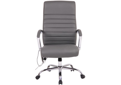 Fauteuil de bureau Valais en similicuir avec fonction massage, gris