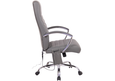 Fauteuil de bureau Valais en similicuir avec fonction massage, gris