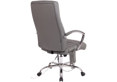Fauteuil de bureau Valais en similicuir avec fonction massage, gris