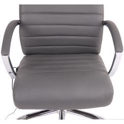 Fauteuil de bureau Valais en similicuir avec fonction massage, gris