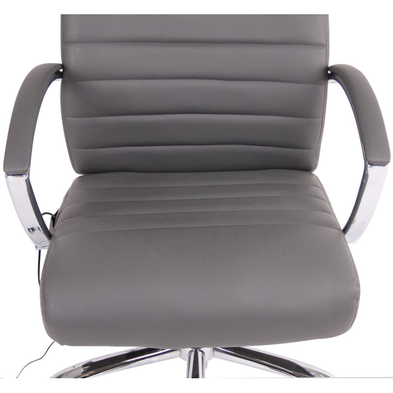 Fauteuil de bureau Valais en similicuir avec fonction massage, gris
