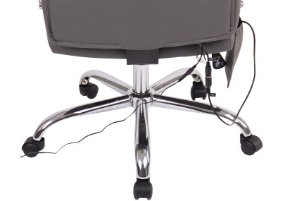 Fauteuil de bureau Valais en similicuir avec fonction massage, gris