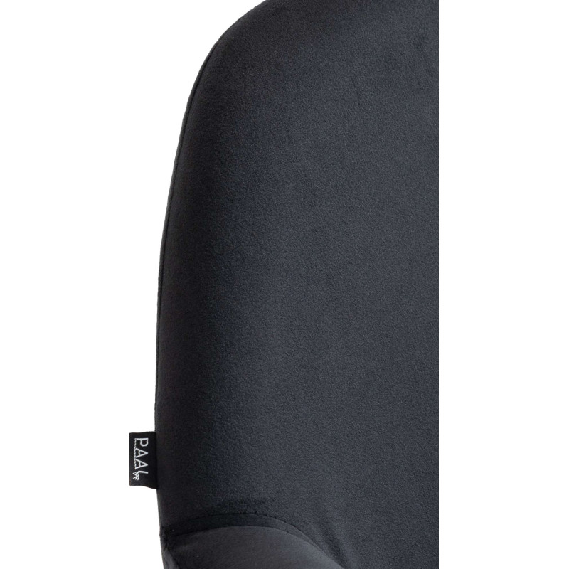 Tabouret de bar Braga en velours chromé noir