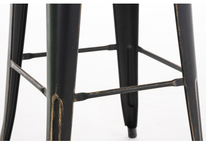 Tabouret de bar Aiden antique noir-or