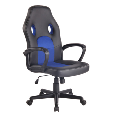 Chaise de bureau Elbing, noir/bleu