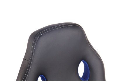 Silla de oficina Elbing en Cuero PU Negro/azul