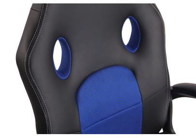 Silla de oficina Elbing en Cuero PU Negro/azul