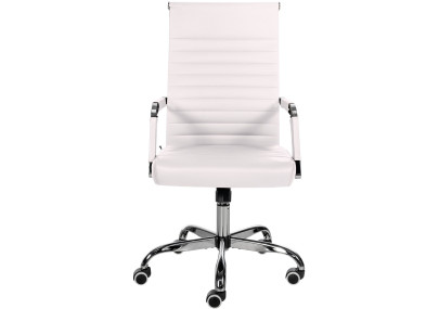 Fauteuil de bureau Amadora, similicuir, blanc