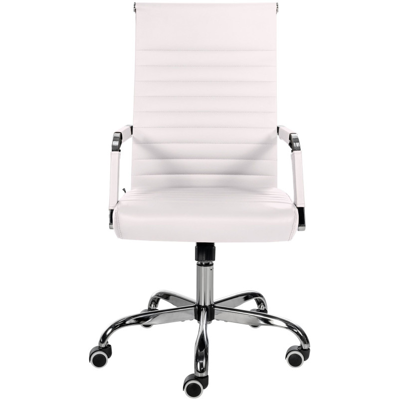 Fauteuil de bureau Amadora, similicuir, blanc